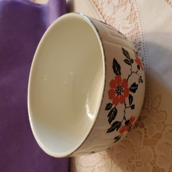 1930s Antique Hall China Red Poppy Radiance Bowl - Picture 2 of 5